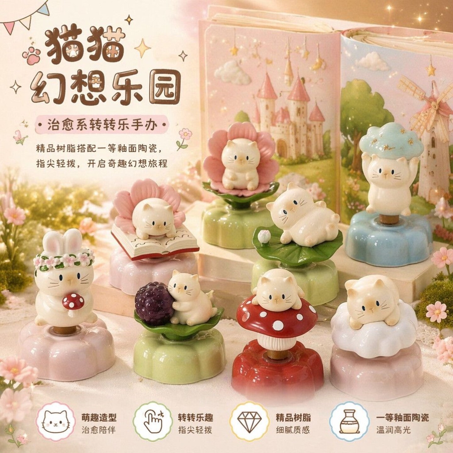 Resin Art Case - 9pcs/Set New Cat PAI Fantasy Paradise