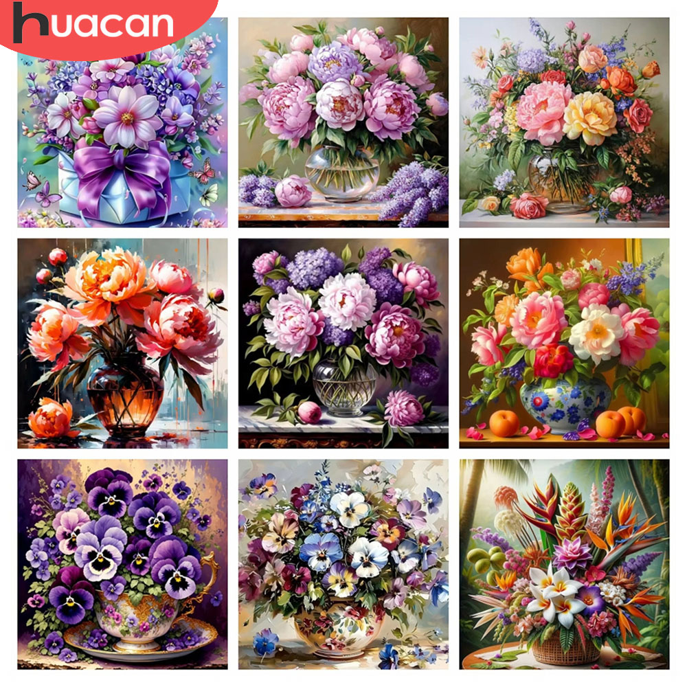 HUACAN 5D Diamond Mosaic Rose  - Resin Art Wallpaper ulasan dan harga