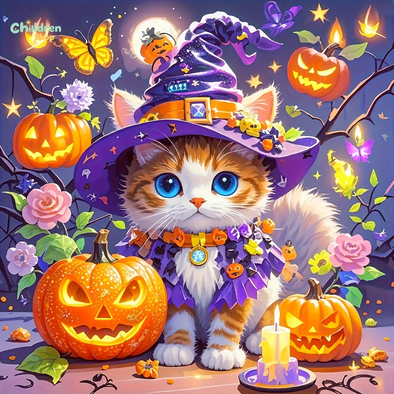 Halloween Wizard Cat Diamond P - Resin Art Work ulasan dan harga